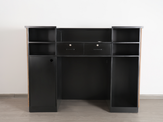 59" Walnut Tambour Reception Desk - Free Shipping