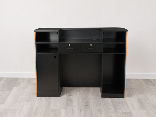Eden Walnut Square Tambour Reception Desk — Large (59")