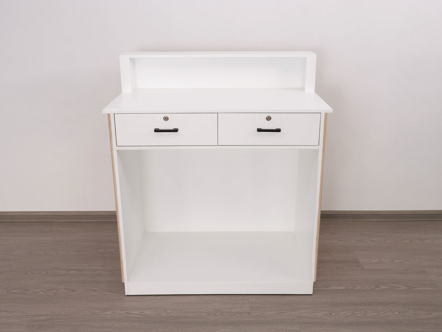 39" Natural Oak Tambour Reception Desk - Free Shipping