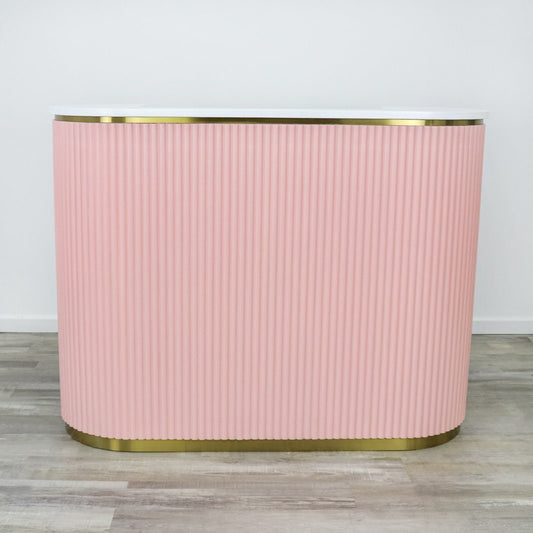 58" Pink Tambour Reception Desk - Free Shipping