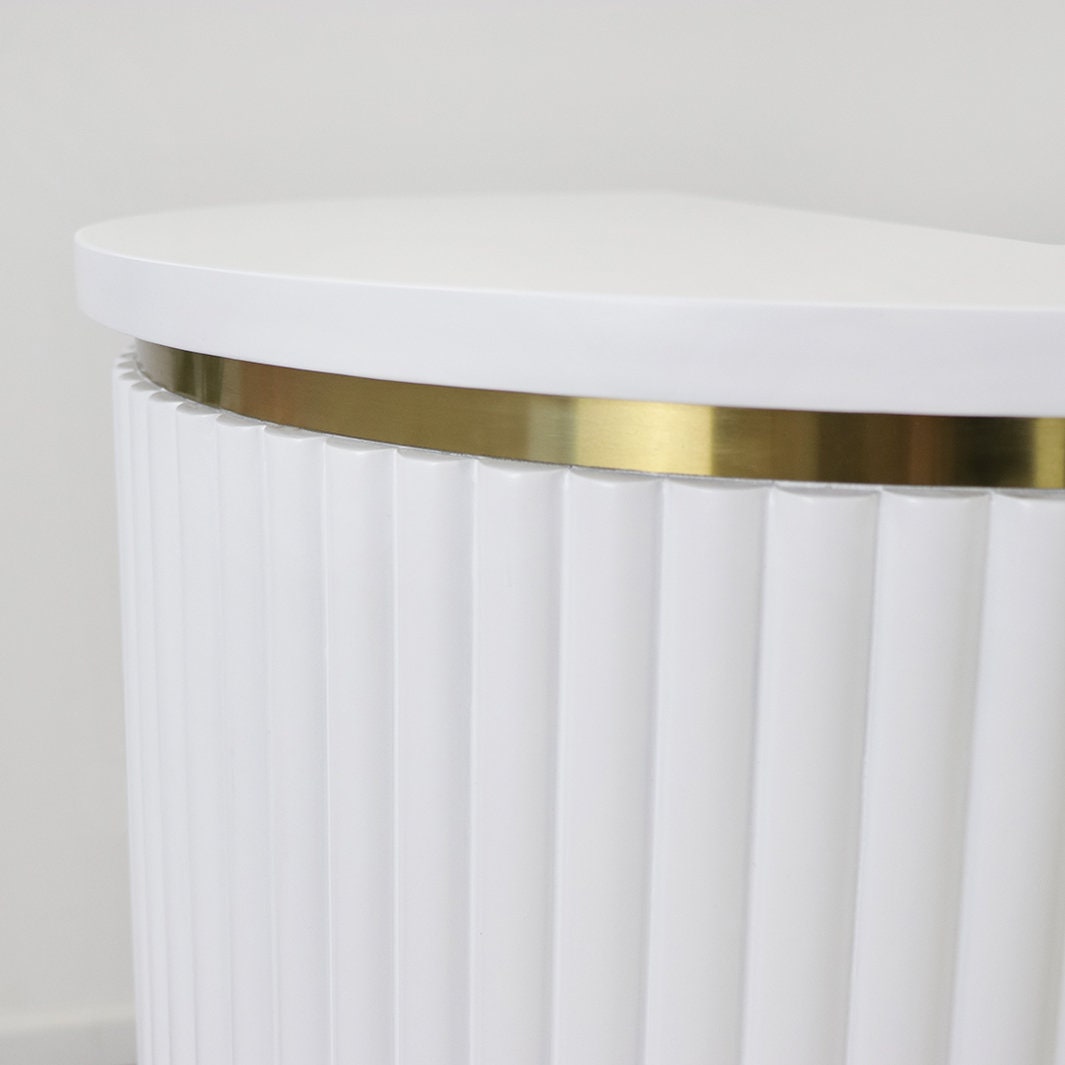 58" White Tambour Reception Desk - Free Shipping