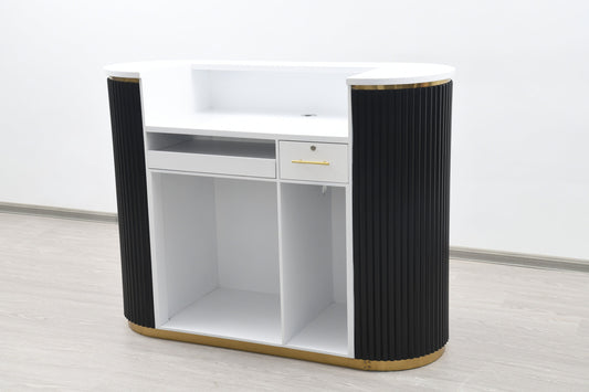 58" Black Tambour Reception Desk - Free Shipping