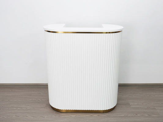 39" White Tambour Reception Desk - Free Shipping