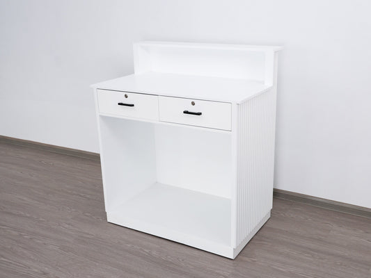 39" White Tambour Reception Desk - Free Shipping