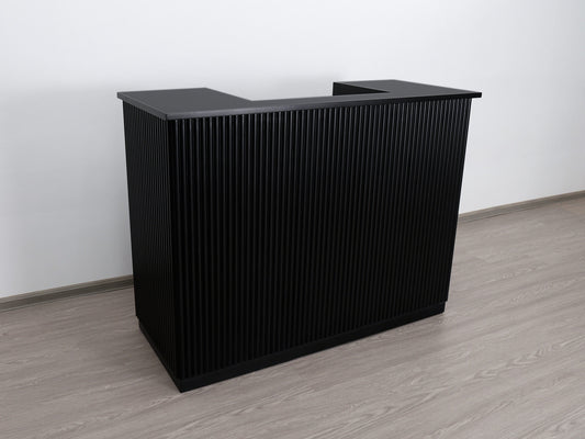 59" Black Tambour Reception Desk - Free Shipping