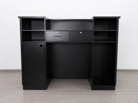 59" Black Tambour Reception Desk - Free Shipping