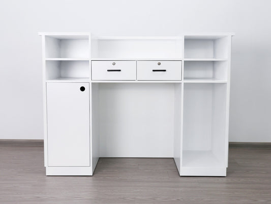 59" White Tambour Reception Desk - Free Shipping