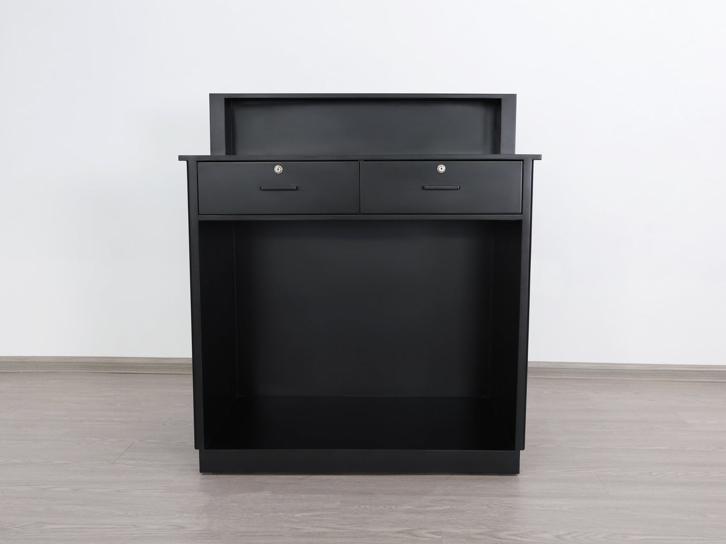 39" Black Tambour Reception Desk - Free Shipping