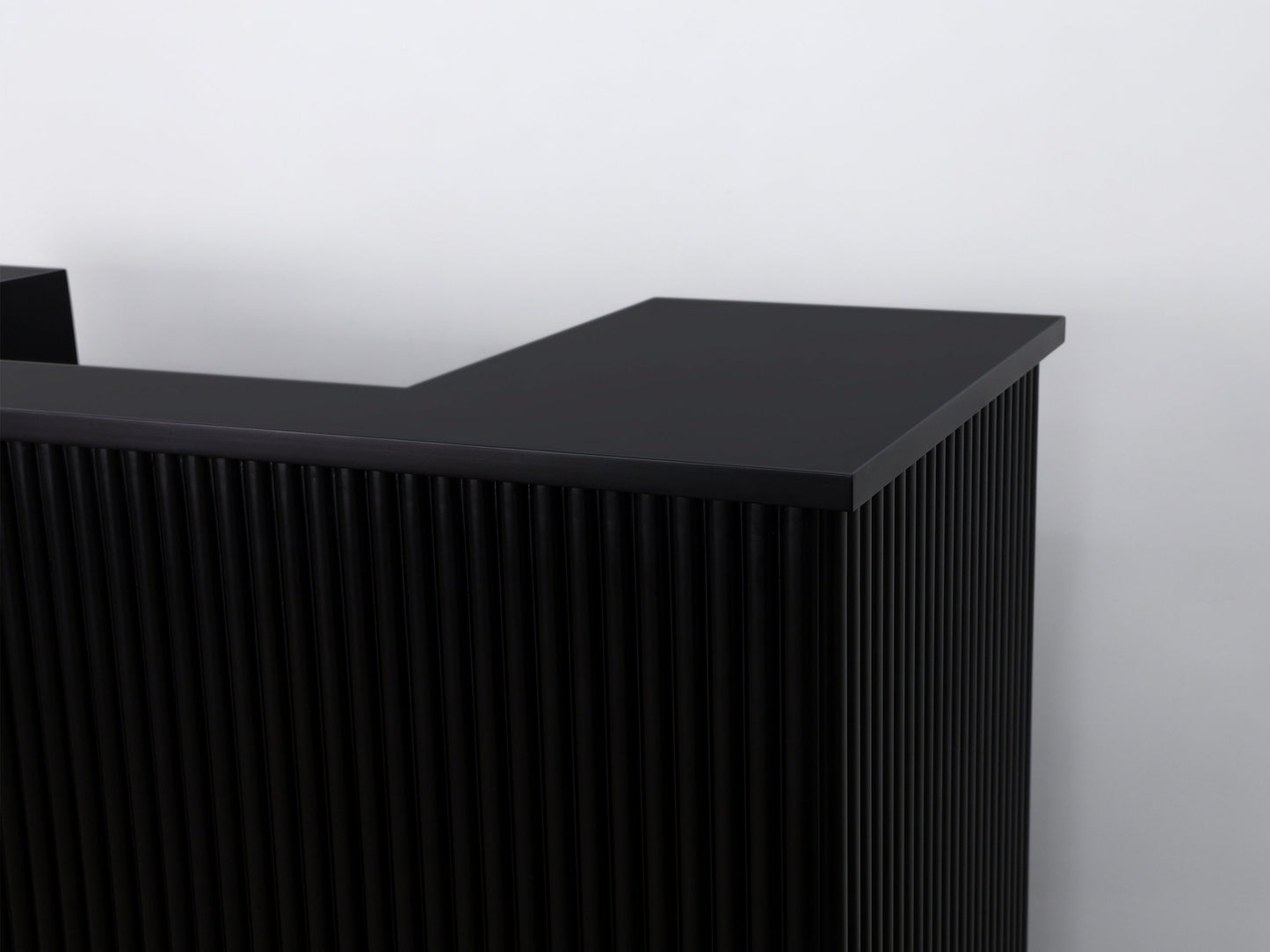 59" Black Tambour Reception Desk - Free Shipping