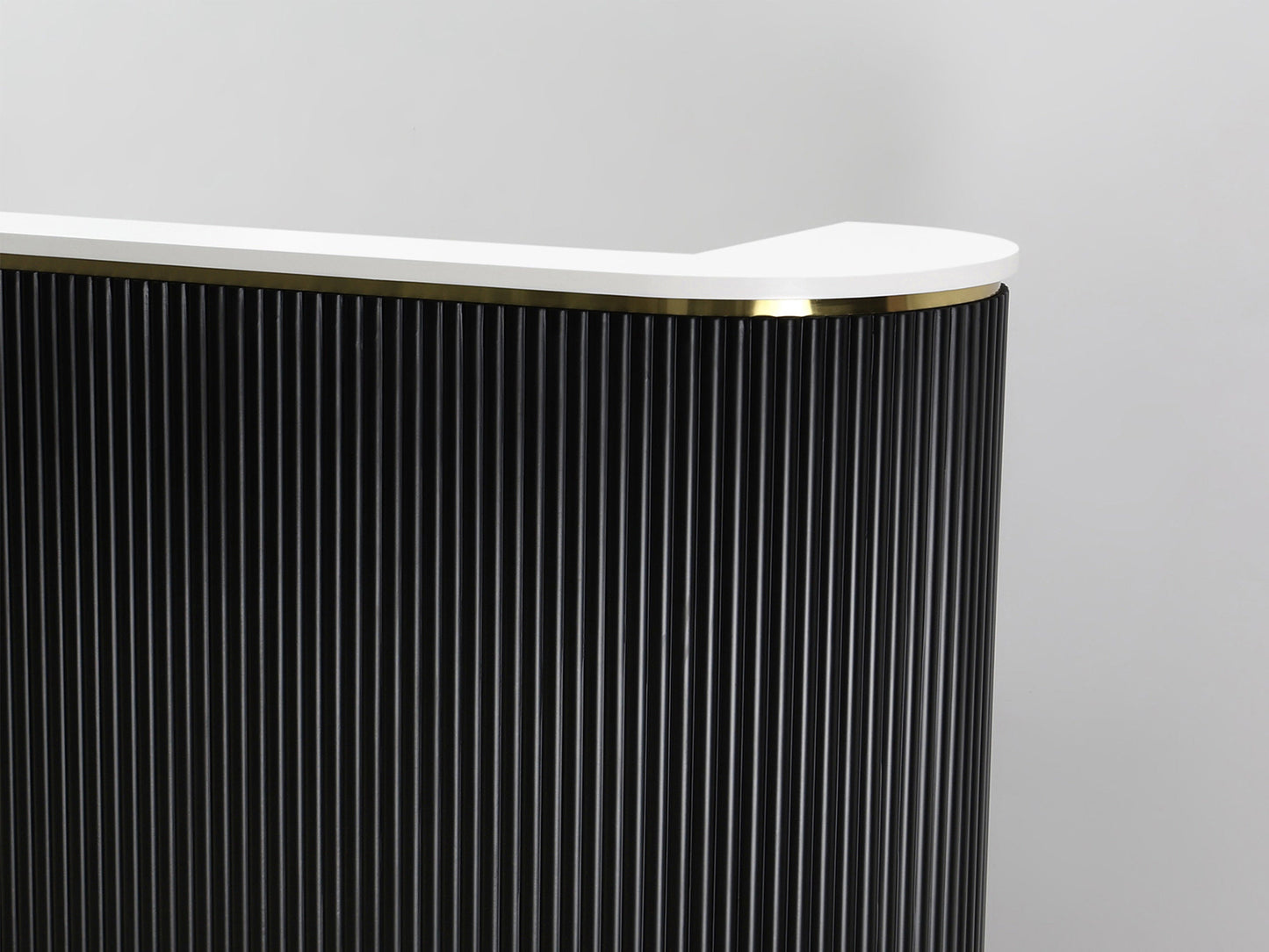 83" Black Tambour Reception Desk - Free Shipping