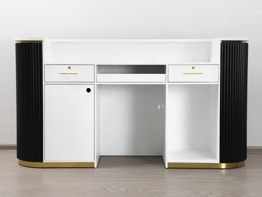 83" Black Tambour Reception Desk - Free Shipping