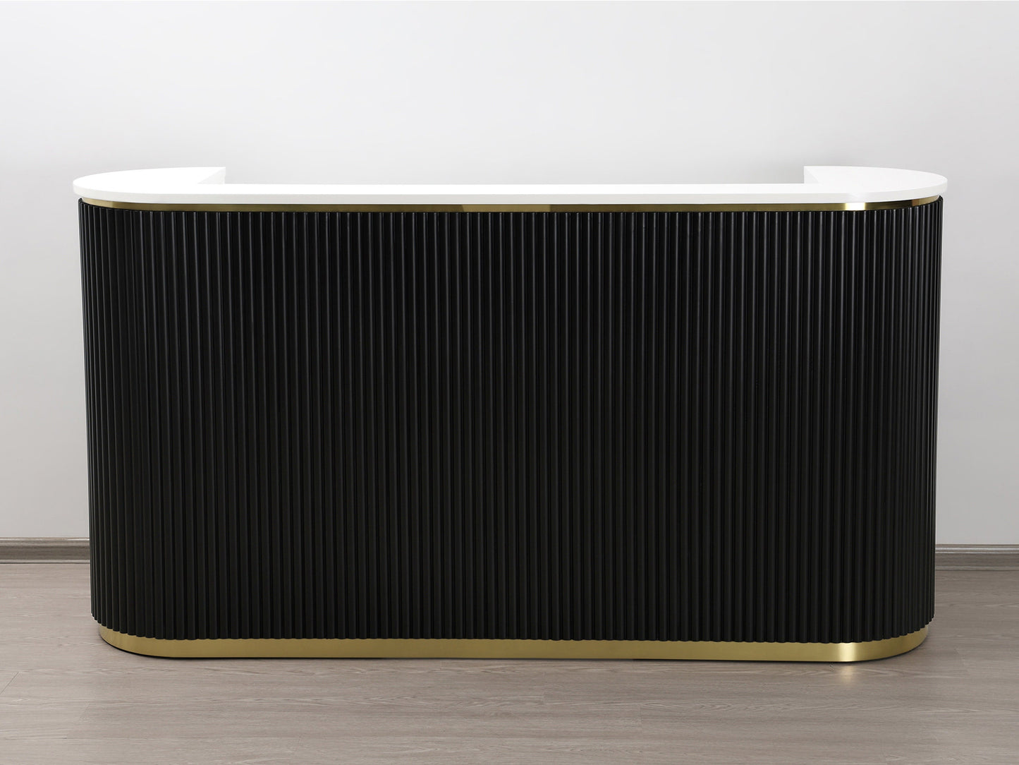83" Black Tambour Reception Desk - Free Shipping