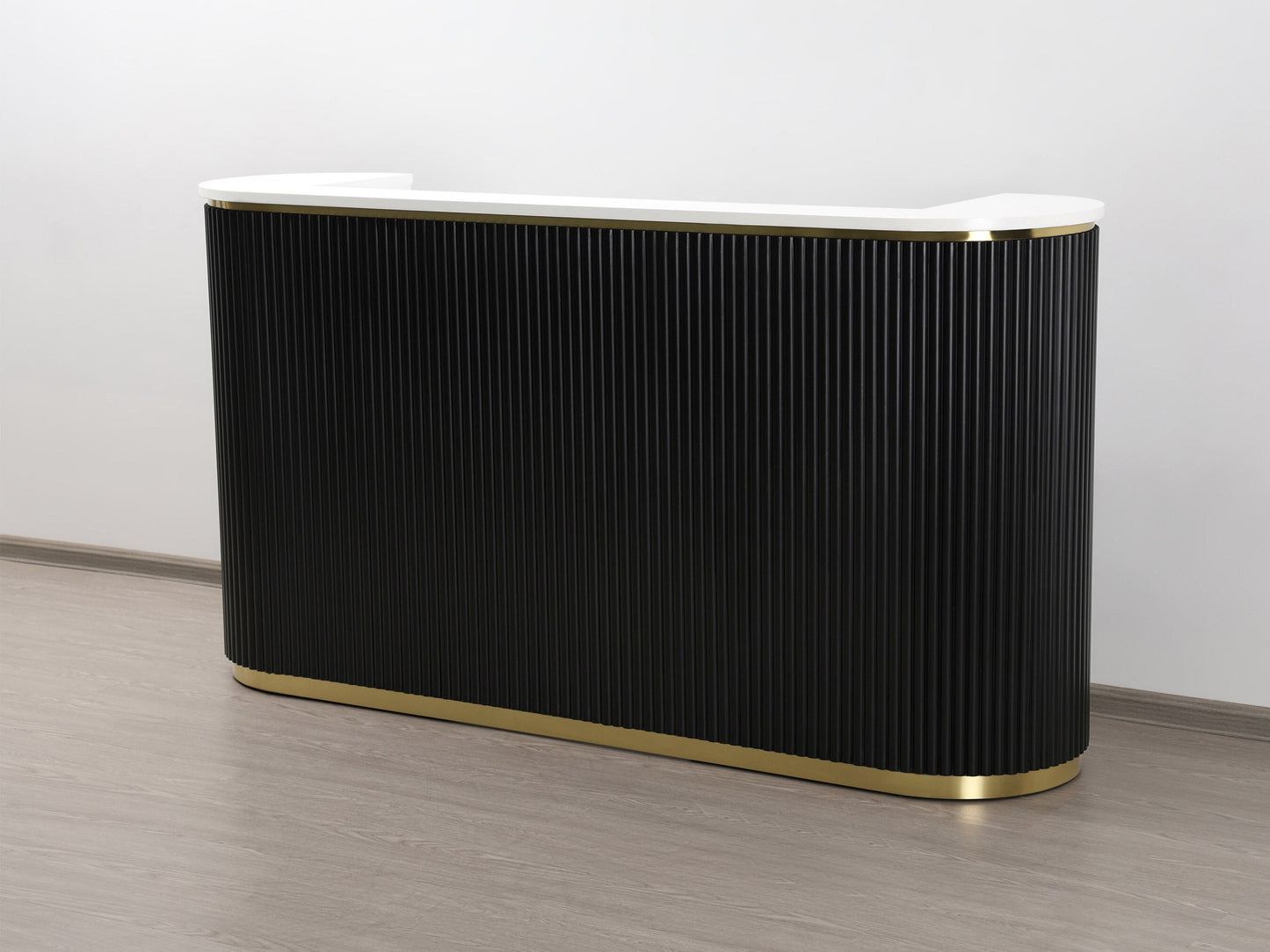 83" Black Tambour Reception Desk - Free Shipping