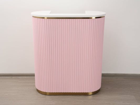 39" Pink Tambour Reception Desk - Free Shipping