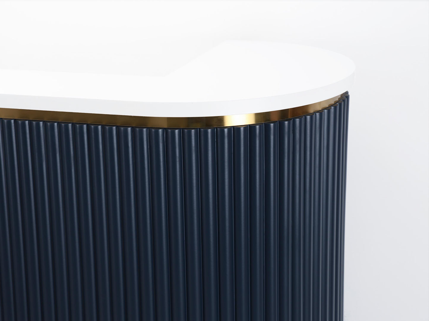 58" Slate Blue Tambour Reception Desk - Free Shipping