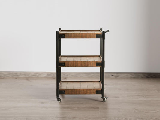 Reclaimed Wood 3-Tier Rolling Cart - Free Shipping