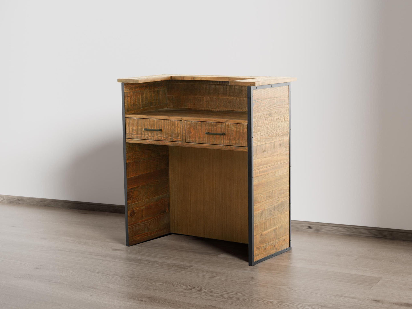 41" Reclaimed Wood Reception Desk - Free Shipping (K9005S)