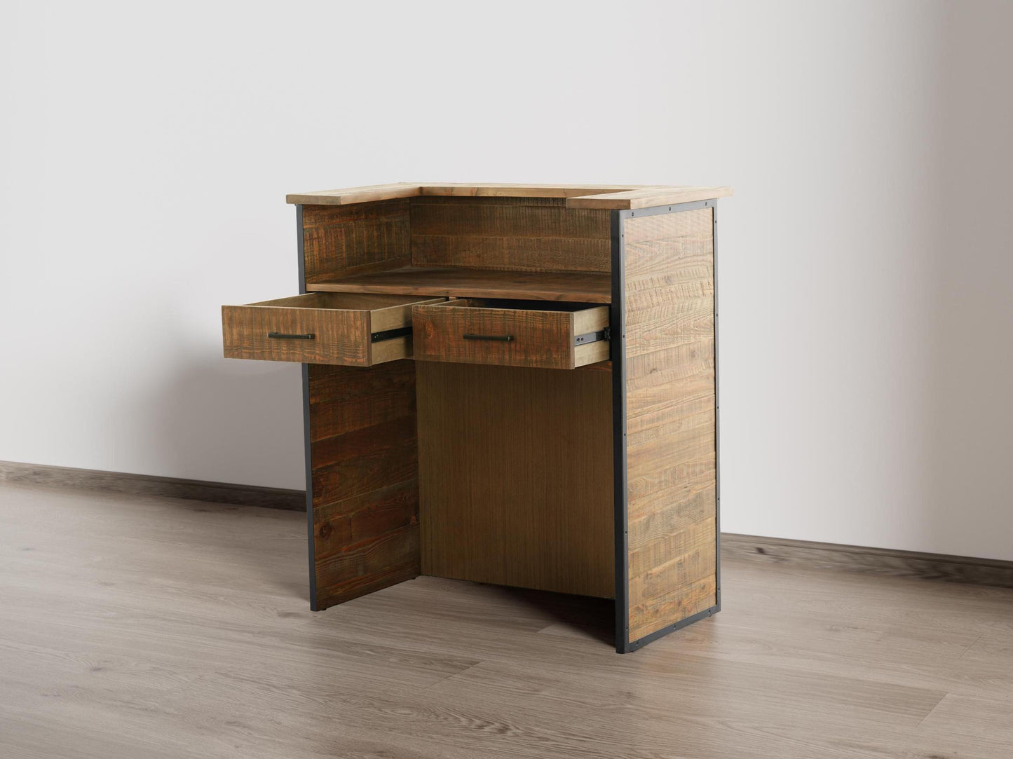 41" Reclaimed Wood Reception Desk - Free Shipping (K9005S)