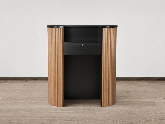 PREORDER Mila Classic Walnut Tambour Reception Desk - Small (39")