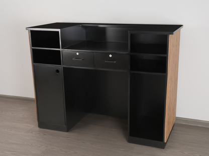 59" Walnut Tambour Reception Desk - Free Shipping
