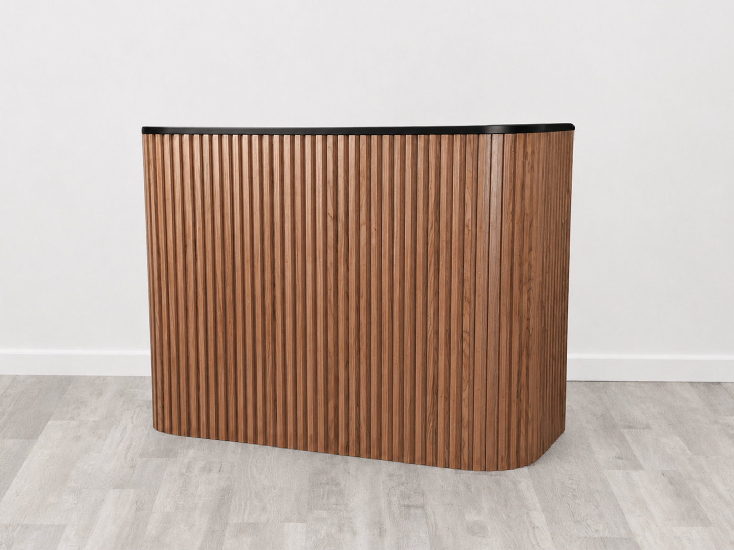 Eden Walnut Square Tambour Reception Desk — Large (59")