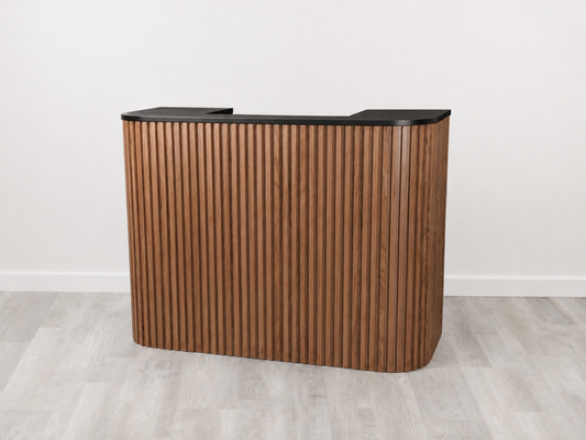 Eden Walnut Square Tambour Reception Desk — Large (59")