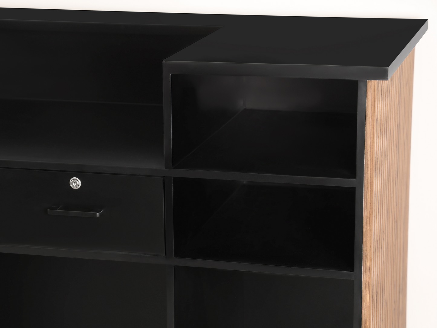 59" Walnut Tambour Reception Desk - Free Shipping