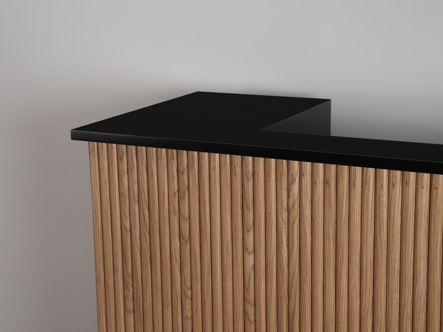 59" Walnut Tambour Reception Desk - Free Shipping