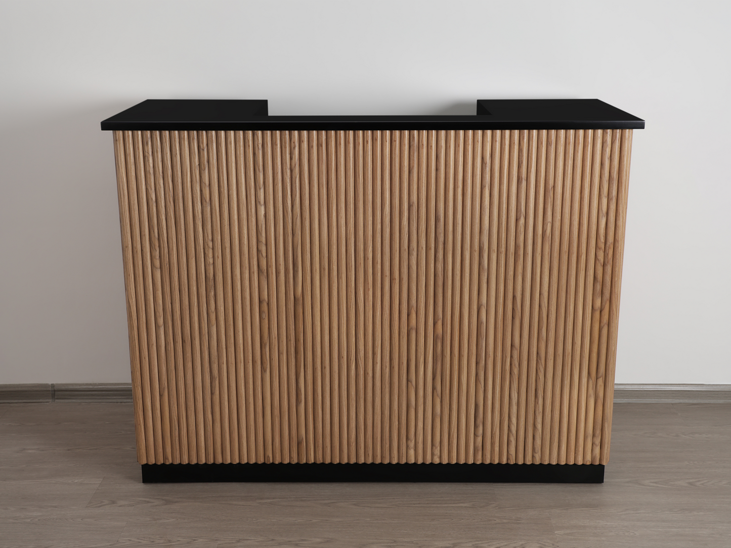 59" Walnut Tambour Reception Desk - Free Shipping