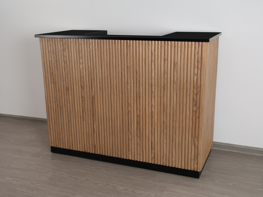 59" Walnut Tambour Reception Desk - Free Shipping