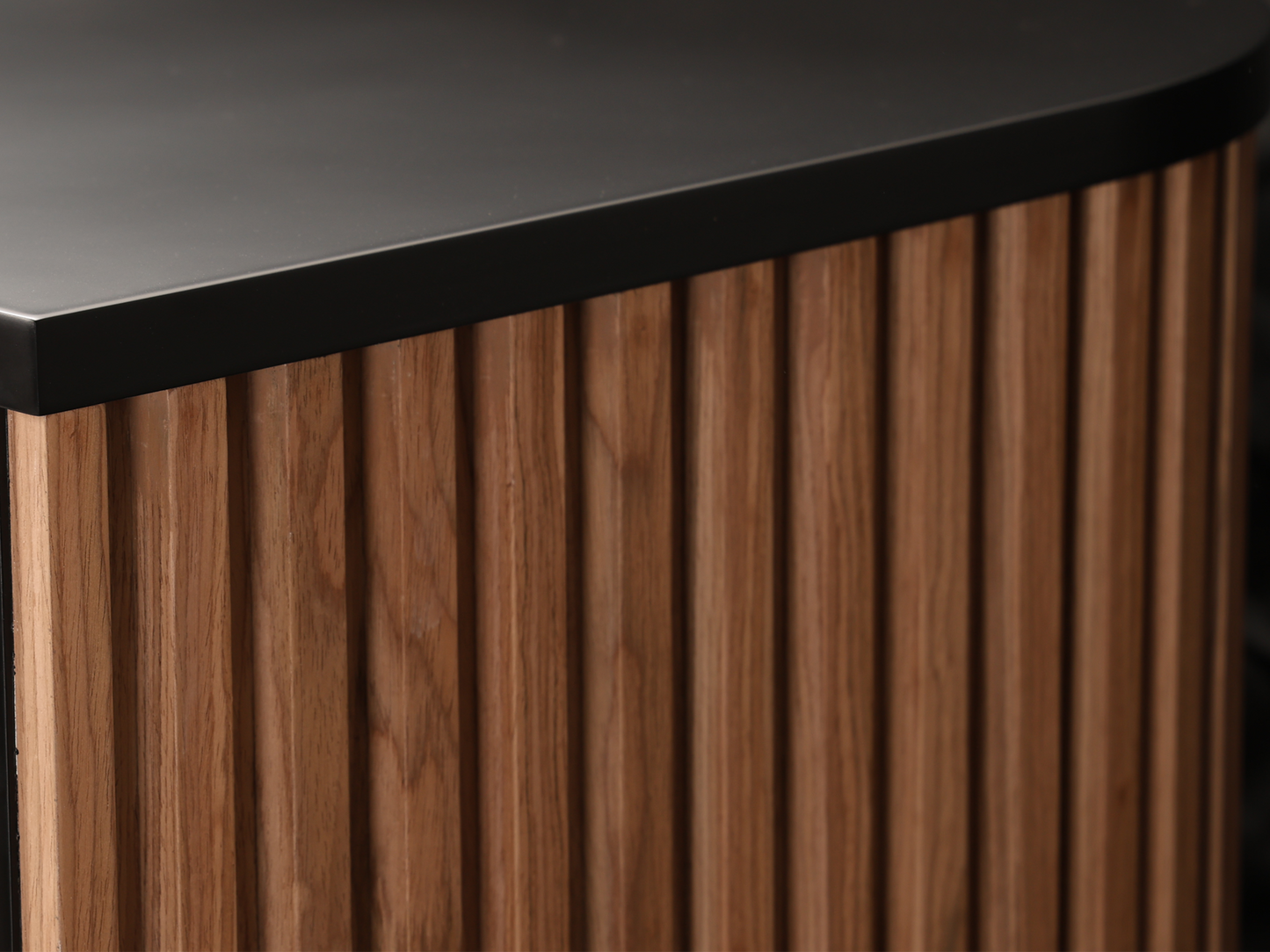 Eden Walnut Square Tambour Reception Desk — Large (59")