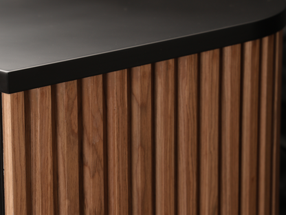 Eden Walnut Square Tambour Reception Desk — Large (59")