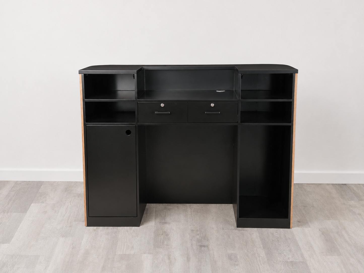 Eden Walnut Square Tambour Reception Desk — Large (59")