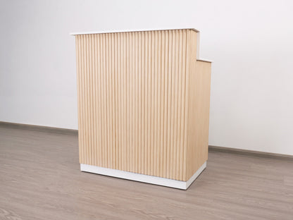 39" Natural Oak Tambour Reception Desk - Free Shipping