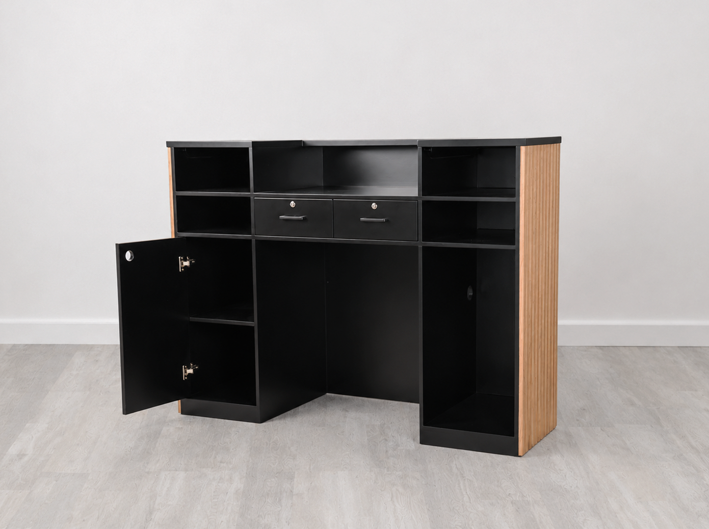 Eden Walnut Square Tambour Reception Desk — Large (59")