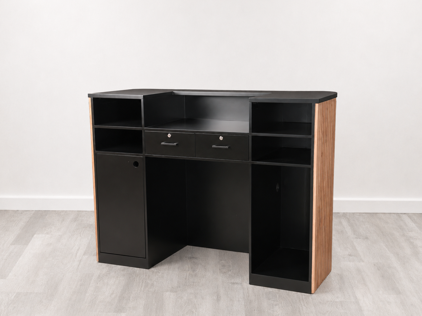 Eden Walnut Square Tambour Reception Desk — Large (59")