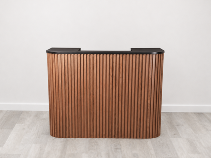 Eden Walnut Square Tambour Reception Desk — Large (59")