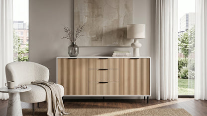 Cora Natural Oak Tambour Credenza