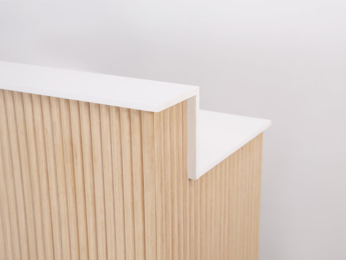 39" Natural Oak Tambour Reception Desk - Free Shipping