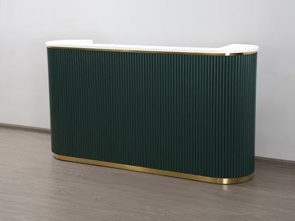 Mila Evergreen Tambour Reception Desk — Grand (83")