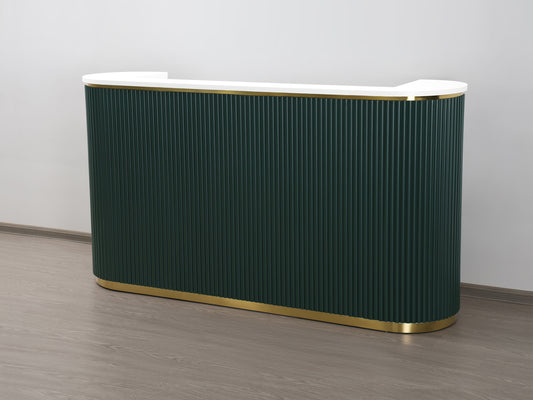 Mila Evergreen Tambour Reception Desk — Grand (83")