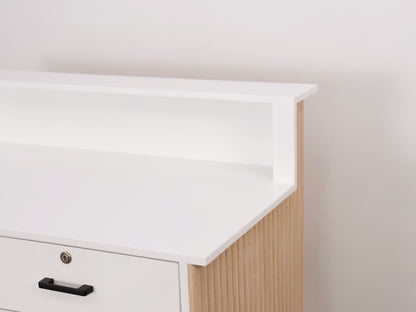 39" Natural Oak Tambour Reception Desk - Free Shipping
