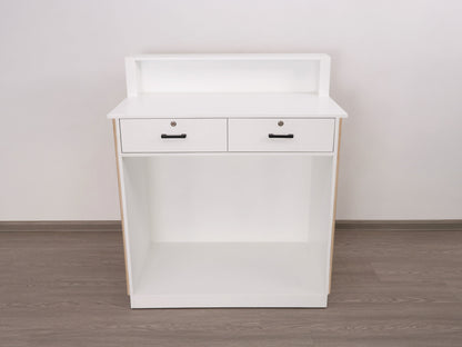 39" Natural Oak Tambour Reception Desk - Free Shipping