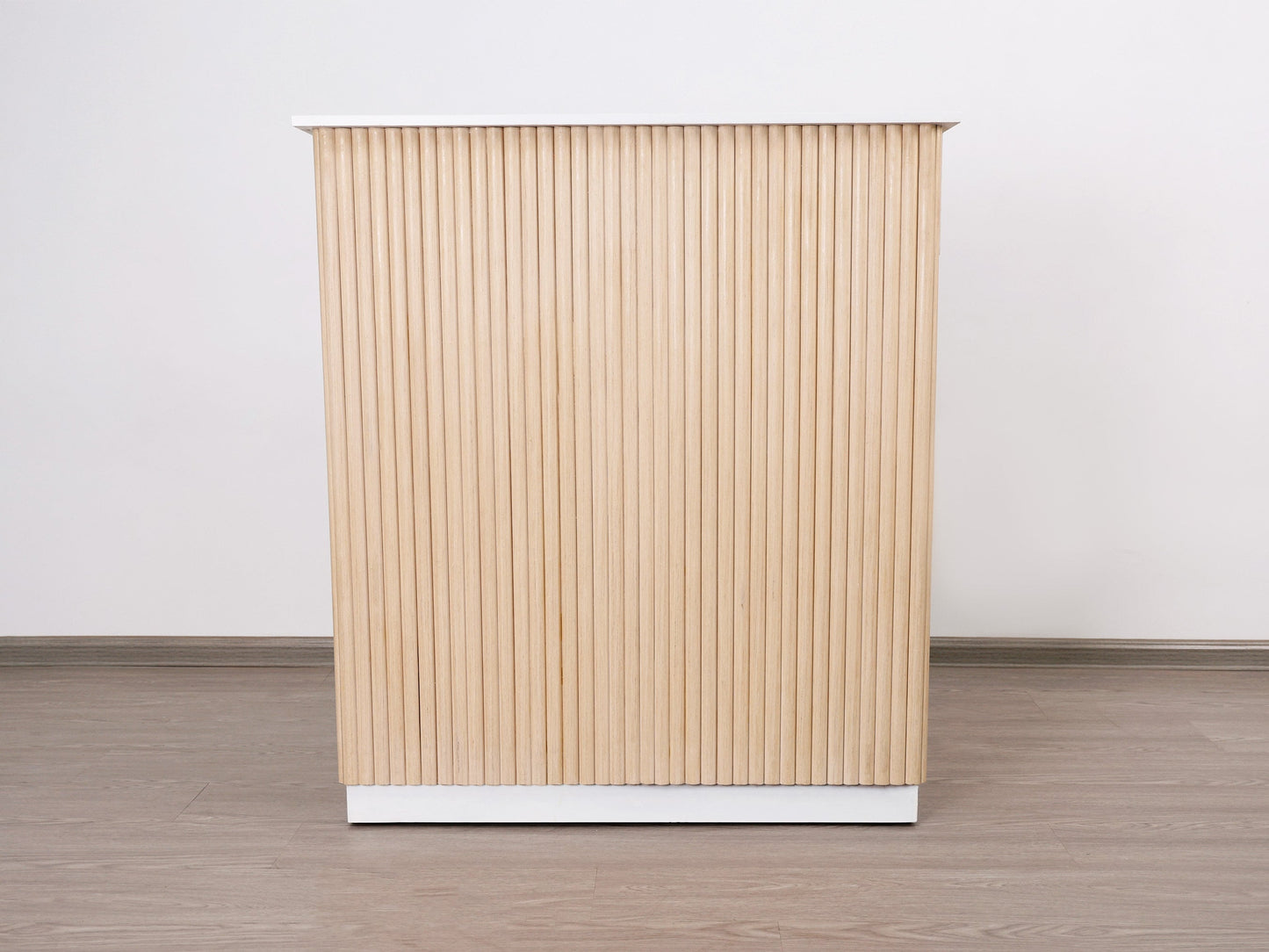 39" Natural Oak Tambour Reception Desk - Free Shipping