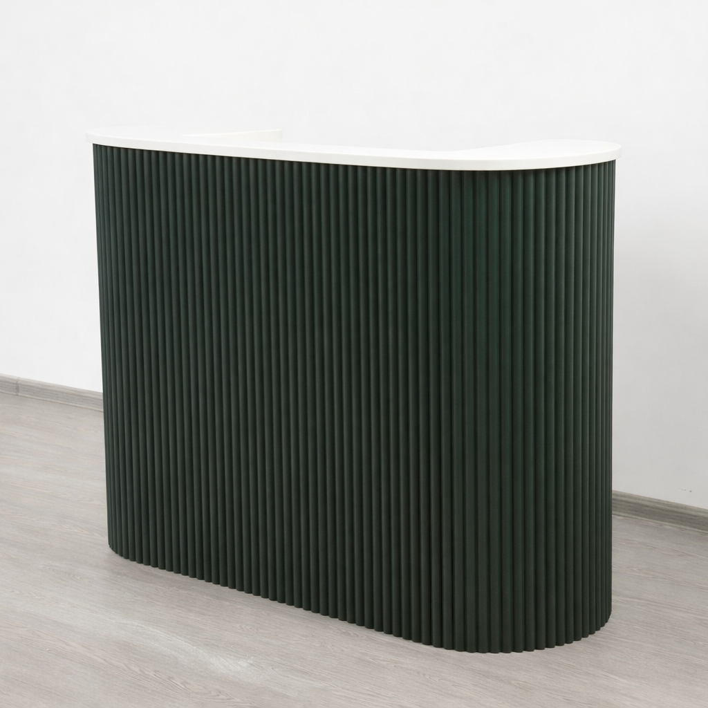 Mila Pure Tambour Reception Desk — Custom (39", 48", 58")