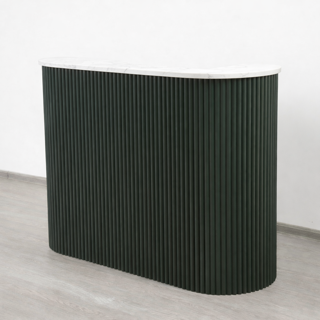 Mila Pure Tambour Reception Desk — Custom (39", 48", 58")