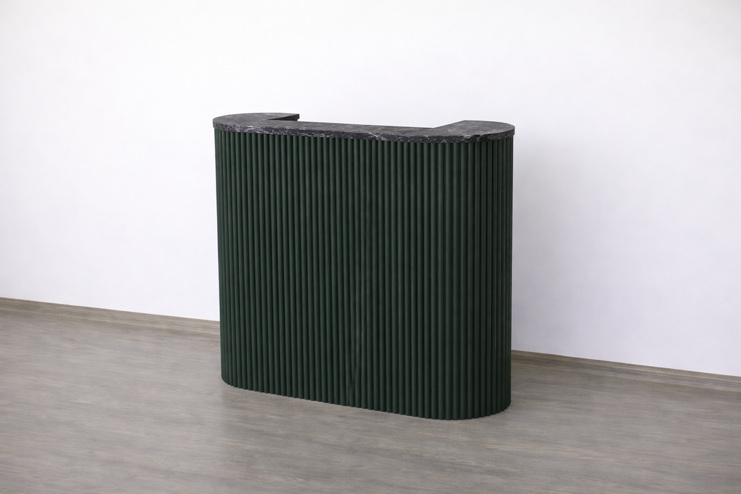Mila Pure Tambour Reception Desk — Custom (39", 48", 58")