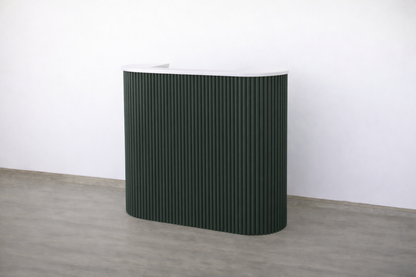 Mila Pure Tambour Reception Desk — Custom (39", 48", 58")