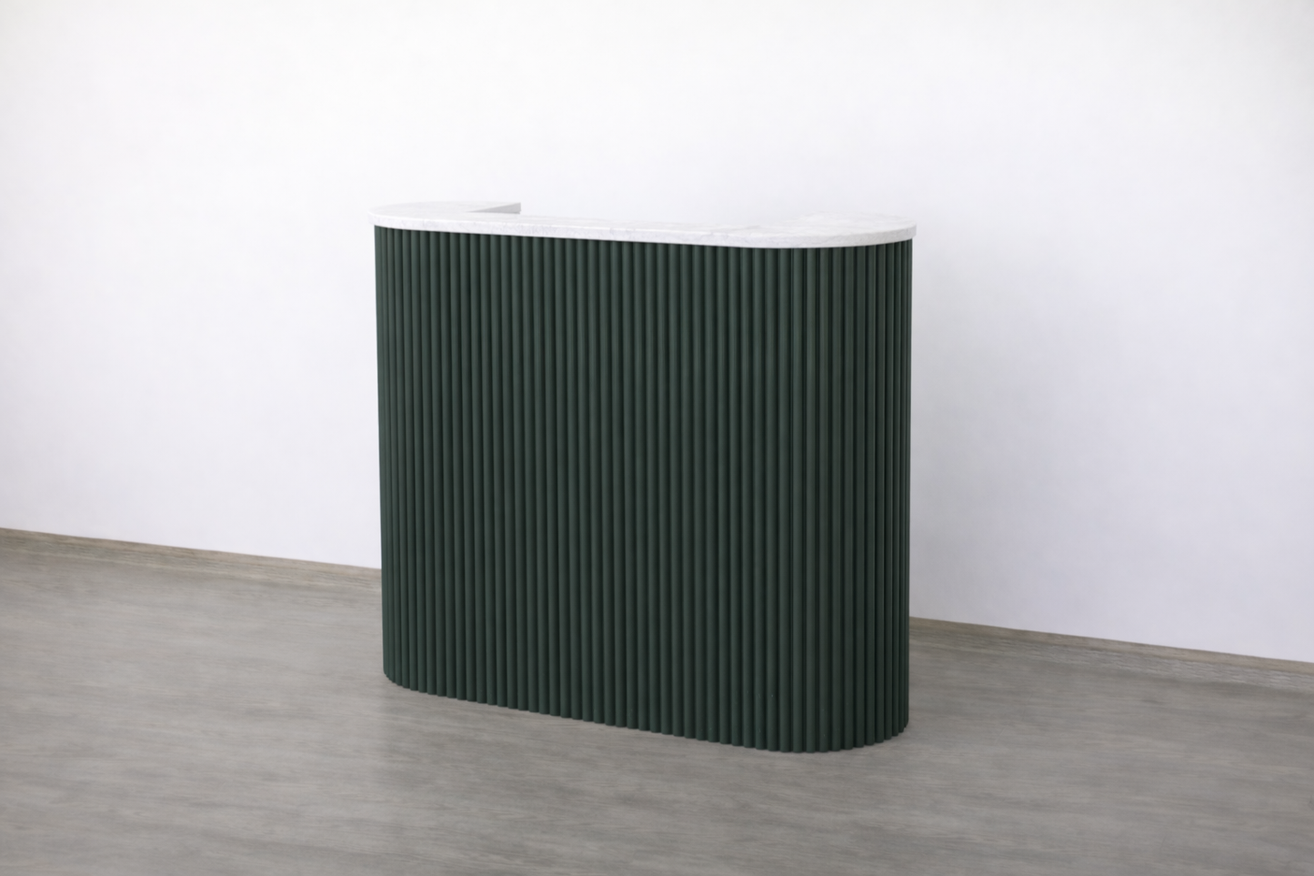Mila Pure Tambour Reception Desk — Custom (39", 48", 58")