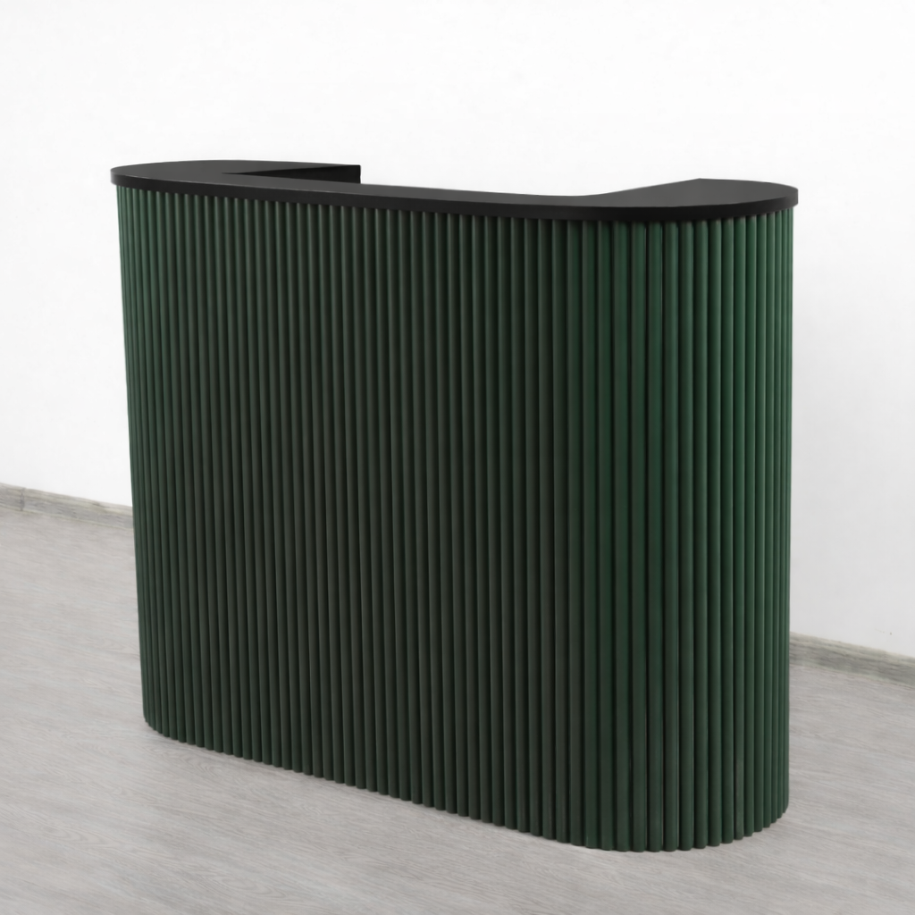 Mila Pure Tambour Reception Desk — Custom (39", 48", 58")
